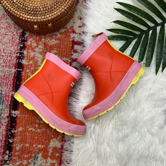 Hunter Red Pink Yellow Colorful Rubber Waterproof Rain Boot Little Kids Girls 12 - Picture 1 of 8